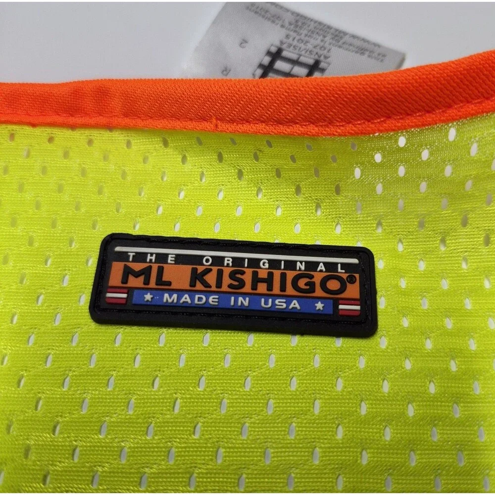 ML Kishigo LA Metro Safety Vest Medium High Vis Reflective Made in USA  w Pin L